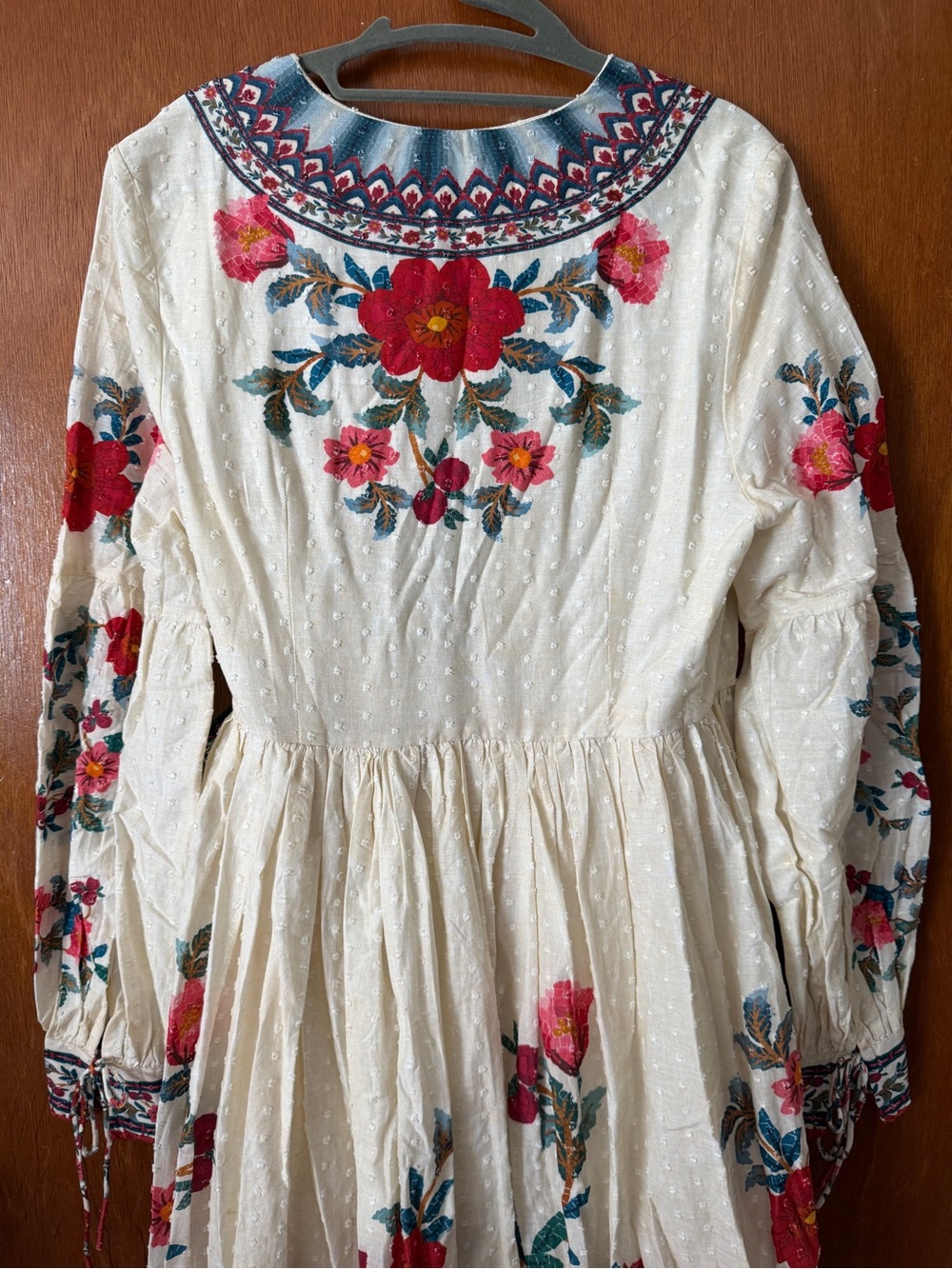 NWT FARM Rio Mosaic Garden Floral Midi Wrap Dress in Sand Multicolor - Size M - Picture 10 of 16
